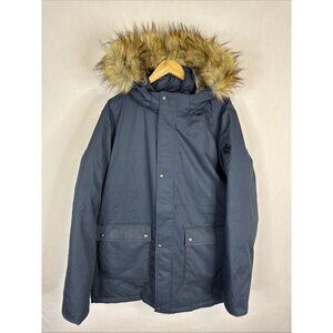 Toboggan Canada Joey‎ Parka XL Blue Faux Fur Hood Duck Down Winter Coat